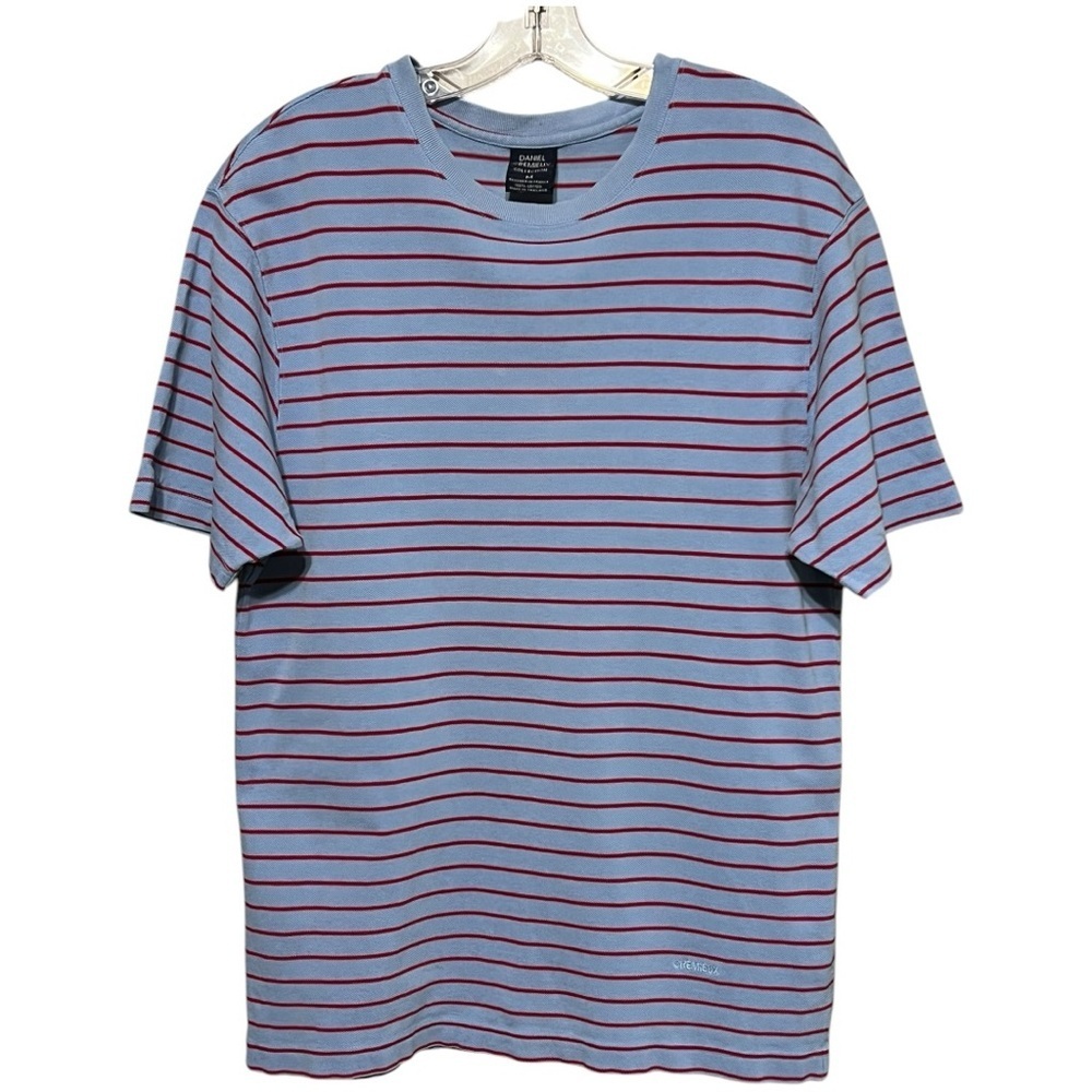 Daniel Cremieux Striped Short Sleeve Crewneck T-Shirt Blue Red Medium